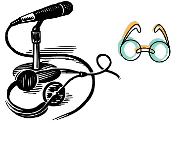 Microphone, headphones, and eyeglasses